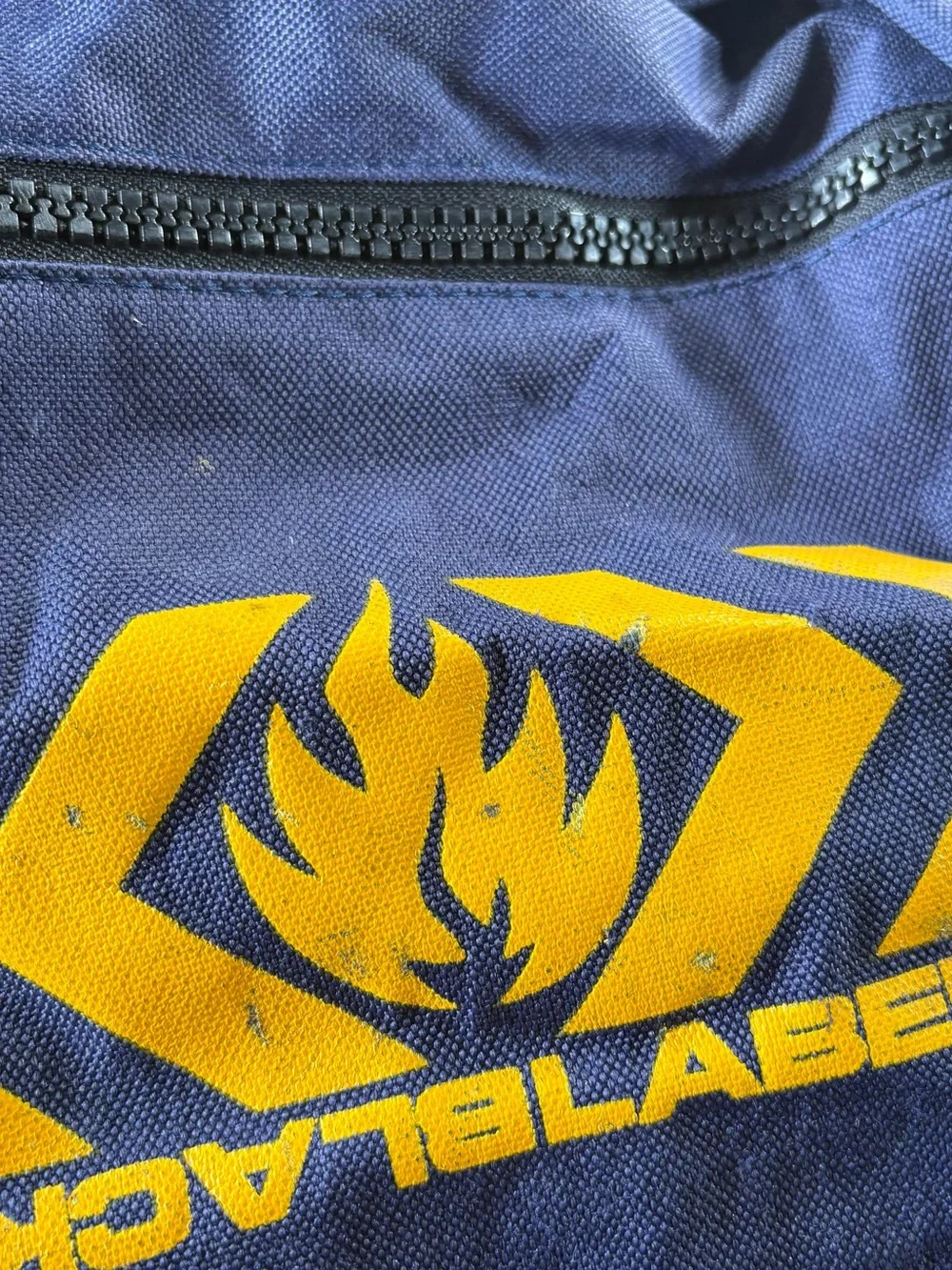 Vintage Black Label Skateboarding Backpack Y2K Navy Blue